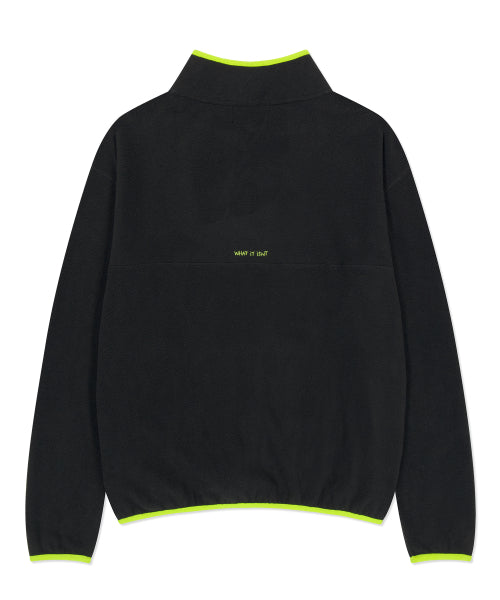 Logo Waist fleece pullover sweatshirt black
