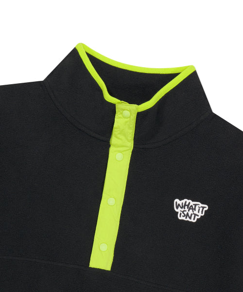Logo Waist fleece pullover sweatshirt black
