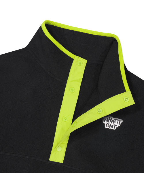 Logo Waist fleece pullover sweatshirt black