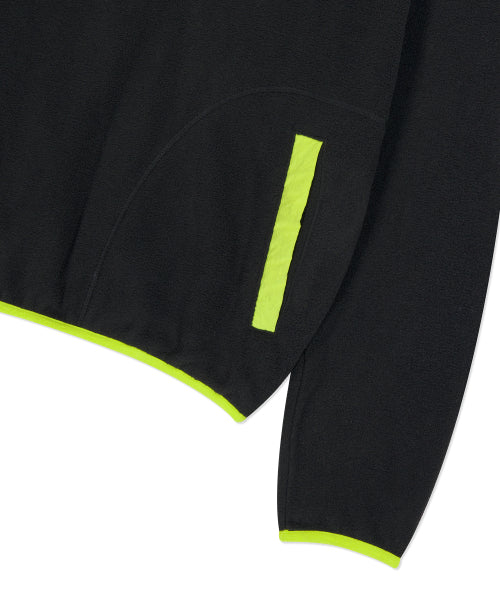Logo Waist fleece pullover sweatshirt black