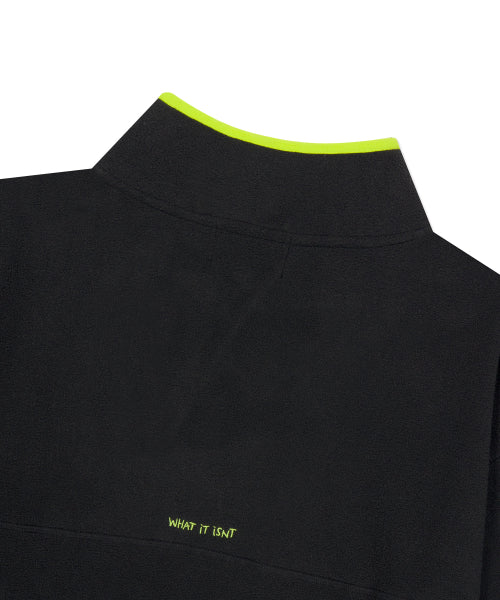 Logo Waist fleece pullover sweatshirt black