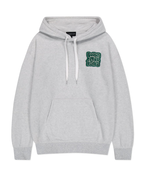 typo fluffy hood light gray