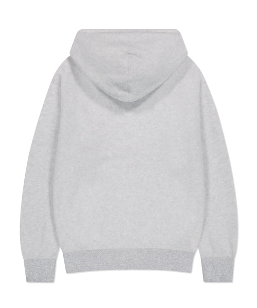 typo fluffy hood light gray