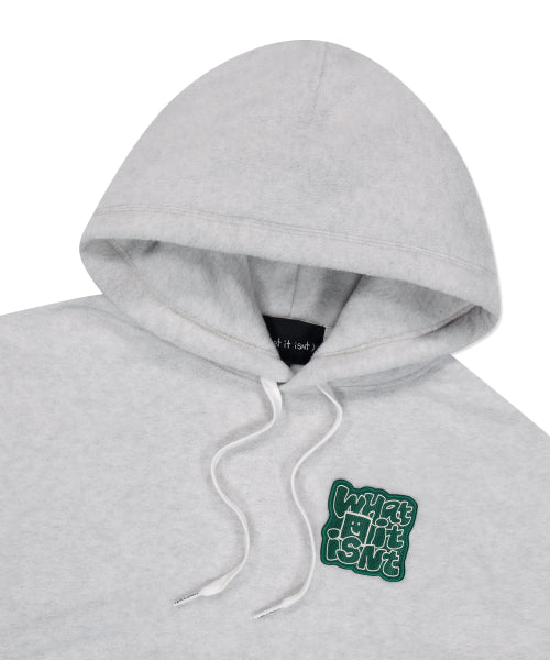 typo fluffy hood light gray