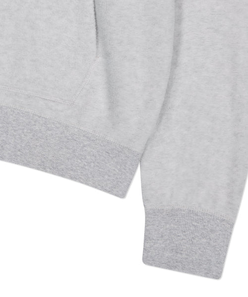 typo fluffy hood light gray