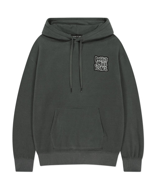 Typo Fluffy Hood Charcoal