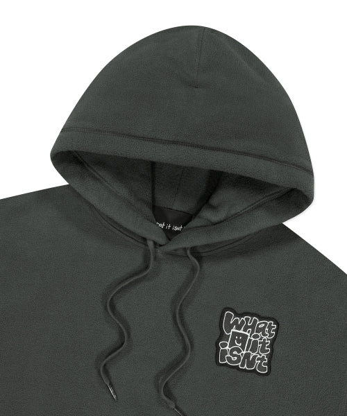 Typo Fluffy Hood Charcoal