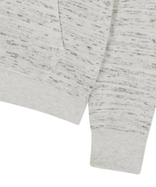 typo wappen knit hooded zip-up gray