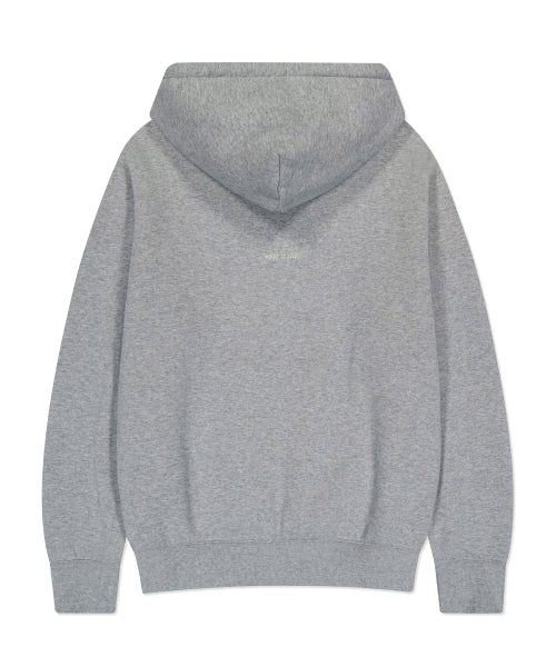 typo warp fleece hooded zip-up gray