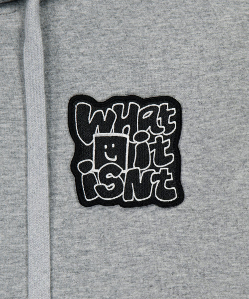 typo warp fleece hooded zip-up gray