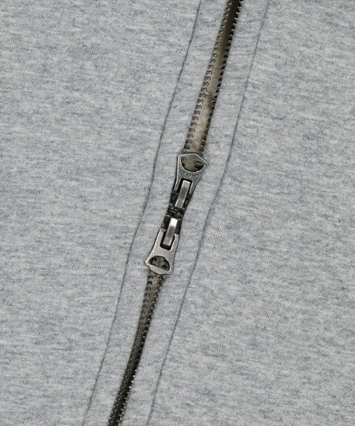 typo warp fleece hooded zip-up gray