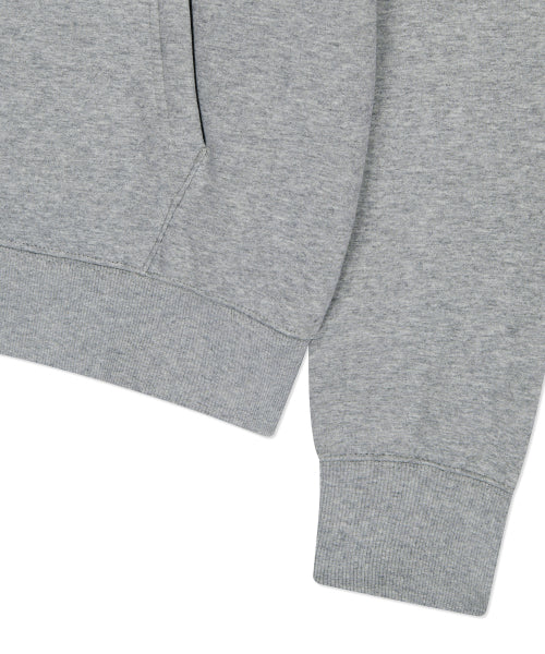 typo warp fleece hooded zip-up gray
