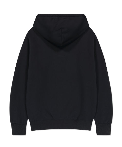 typo wappen fleece hooded zip-up black