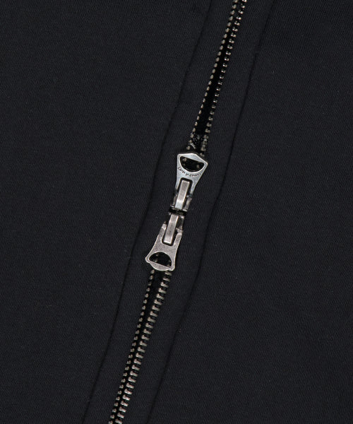 typo wappen fleece hooded zip-up black