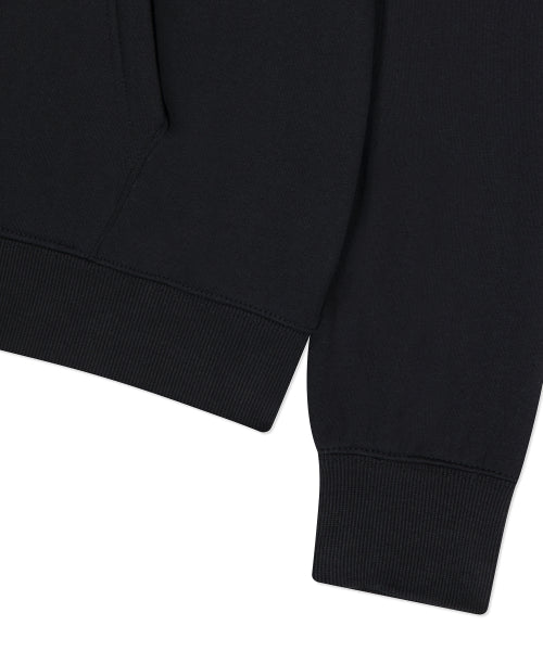 typo wappen fleece hooded zip-up black