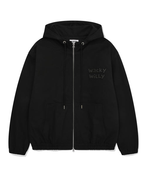 Hooded padded work jacket black