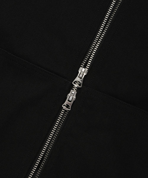 Hooded padded work jacket black