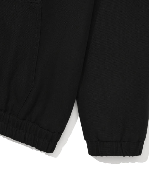 Hooded padded work jacket black