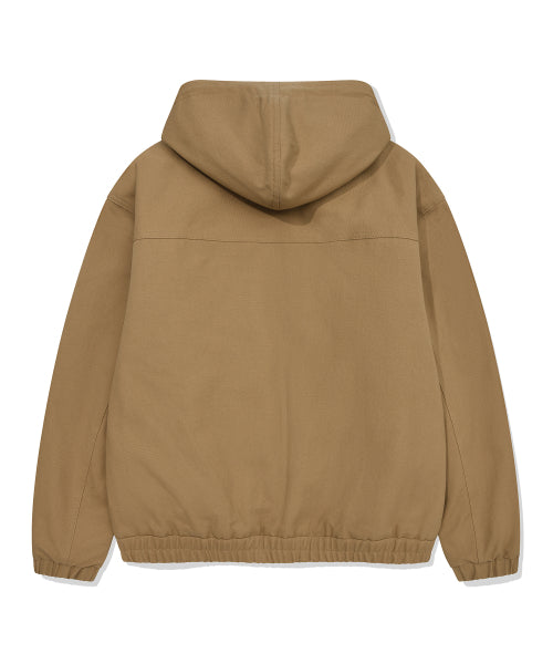 Hooded Padded Work Jacket Beige