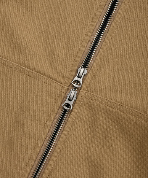 Hooded Padded Work Jacket Beige