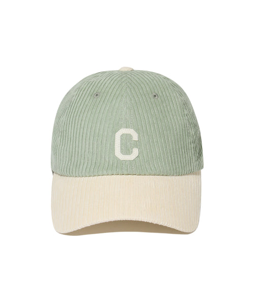 CORDUROY C LOGO COLOR BLOCK BALL CAP