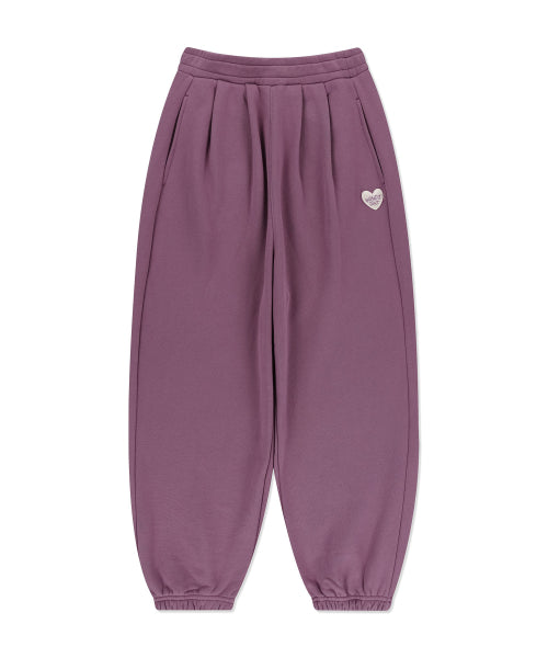 Heart Wappen Balloon Fit Fleece-Lined Jogger Pants Purple
