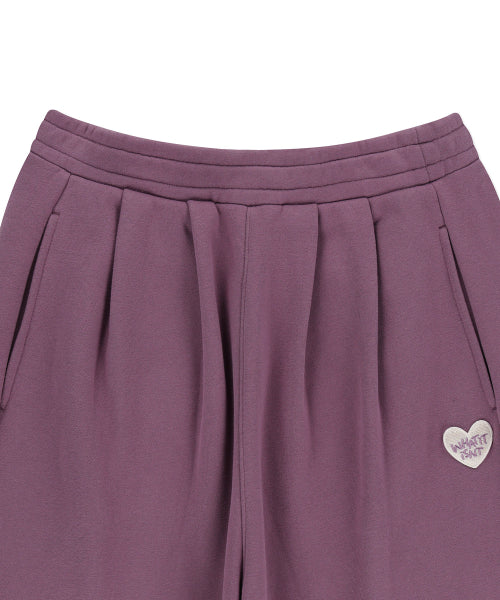 Heart Wappen Balloon Fit Fleece-Lined Jogger Pants Purple