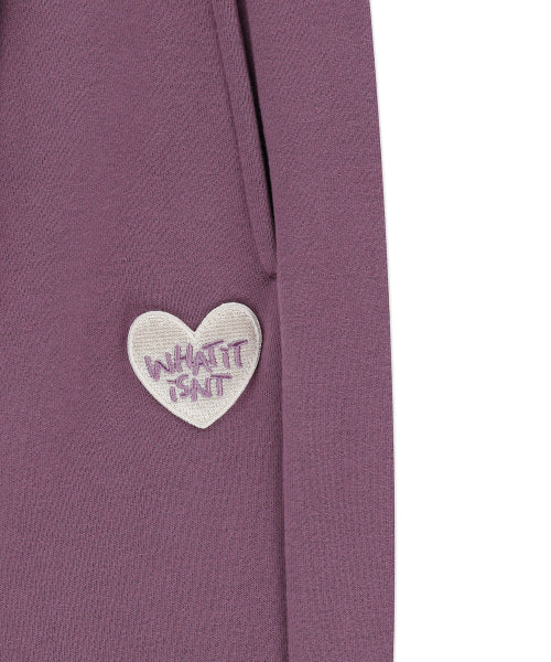 Heart Wappen Balloon Fit Fleece-Lined Jogger Pants Purple