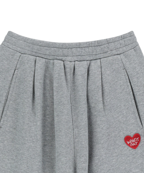 Heart Wappen Balloon Fit Fleece-Lined Jogger Pants Gray