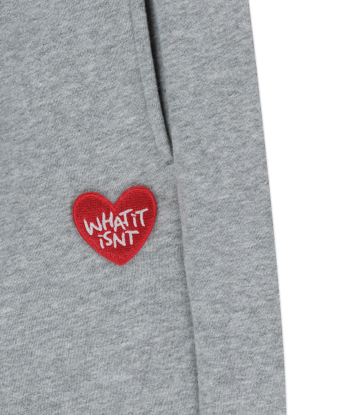 Heart Wappen Balloon Fit Fleece-Lined Jogger Pants Gray