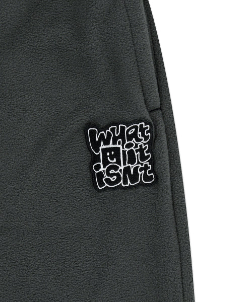 Shumu Wafer Fluffy Wide Pants Charcoal
