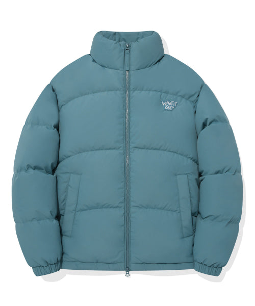 Logo Duck Down Puffin Short Puffer Blue