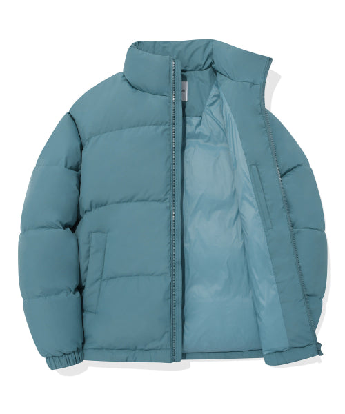 Logo Duck Down Puffin Short Puffer Blue