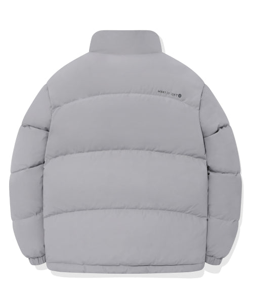 Logo Duck Down Puffin Short Puffer Gray