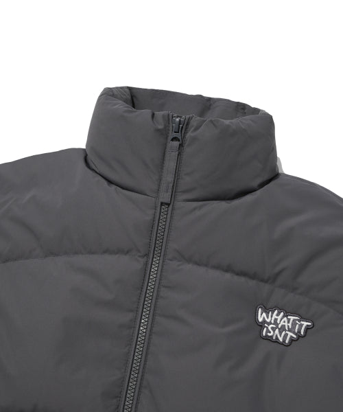 Logo Duck Down Puffin Short Puffer Dark Gray