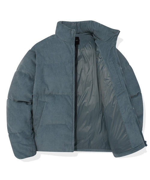 Corduroy Short Puffer Blue