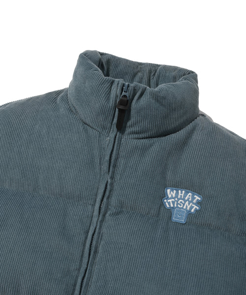 Corduroy Short Puffer Blue