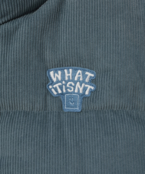 Corduroy Short Puffer Blue
