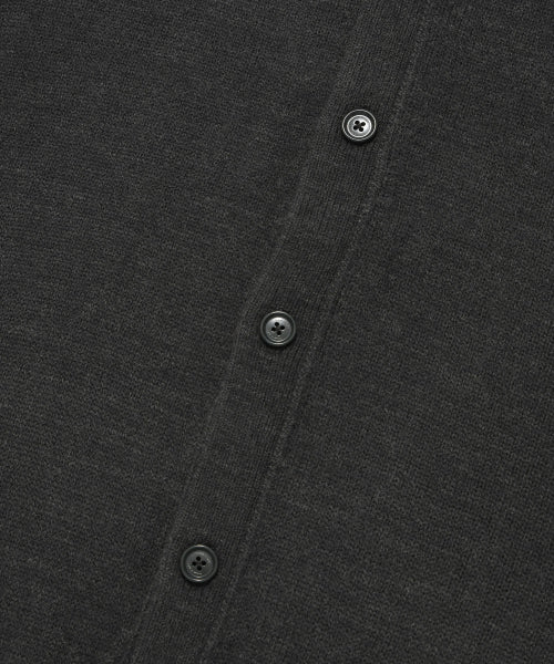 Woolmix V-neck cardigan. Charcoal