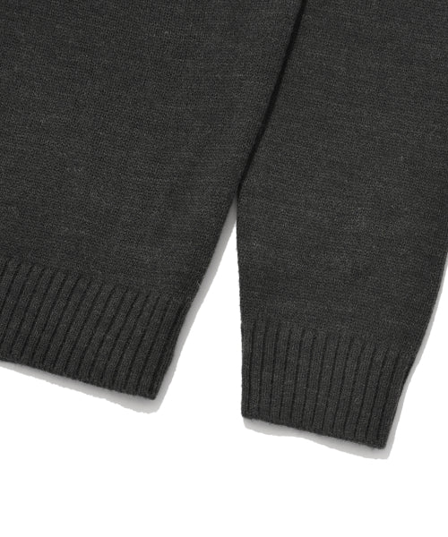 Woolmix V-neck cardigan. Charcoal