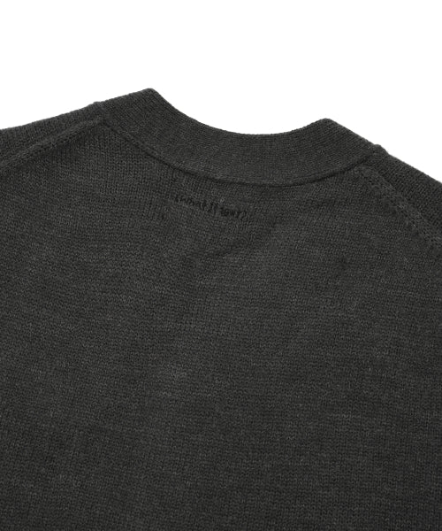 Woolmix V-neck cardigan. Charcoal
