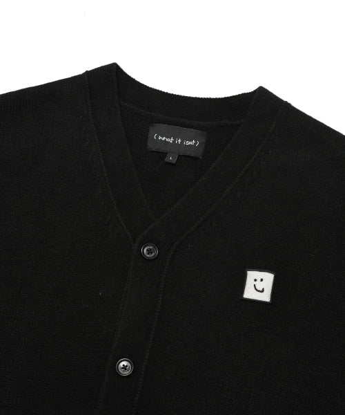 Woolmix V-neck cardigan black