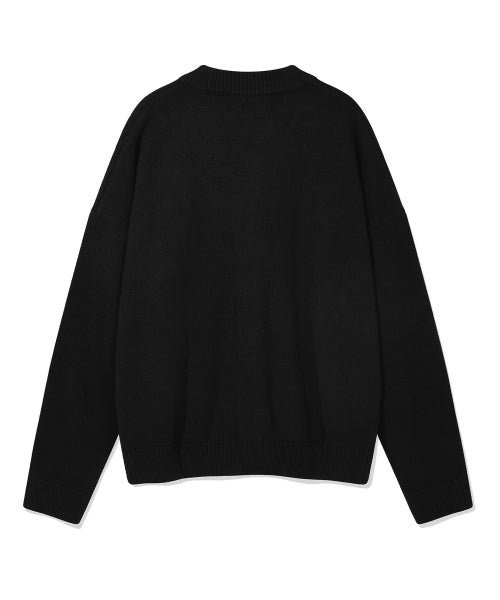 Wappen Knit Cardigan Black