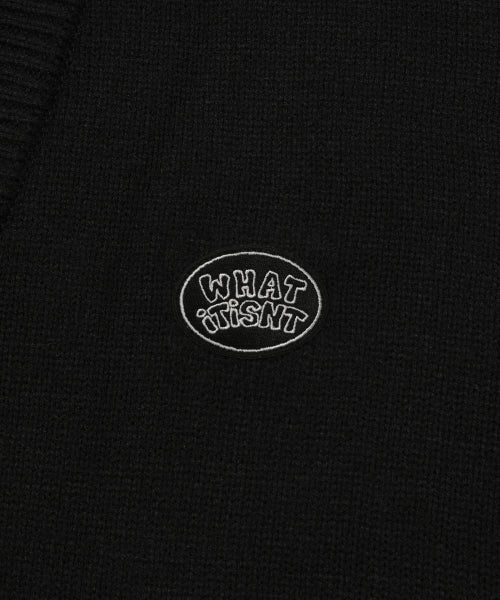 Wappen Knit Cardigan Black