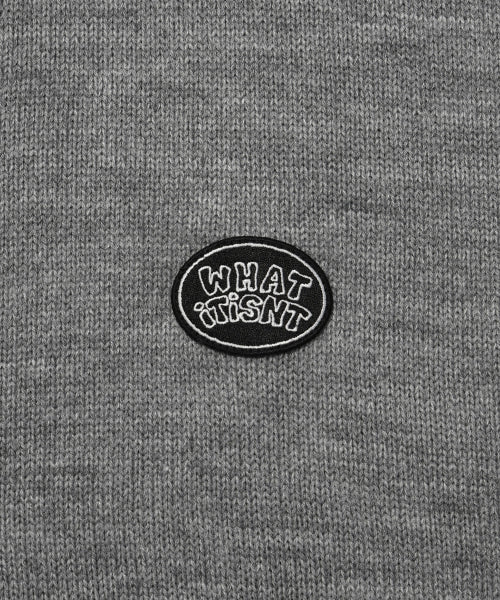 Wappen Knit Cardigan Gray