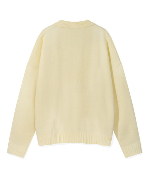 Wappen Knit Cardigan Ivory