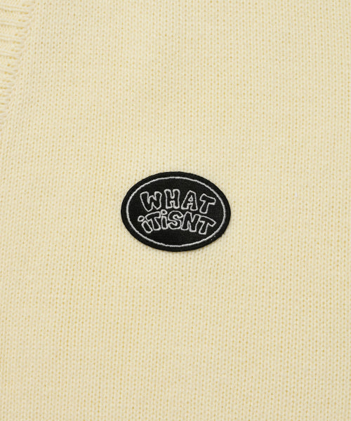 Wappen Knit Cardigan Ivory