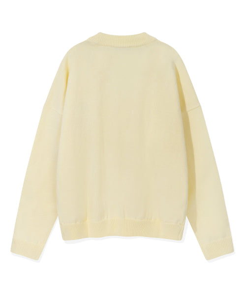 Heart warpen cardigan ivory