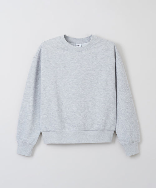 [French Terry] Semi Cropped Round Neck Sweatshirt_SPMWFA9G11