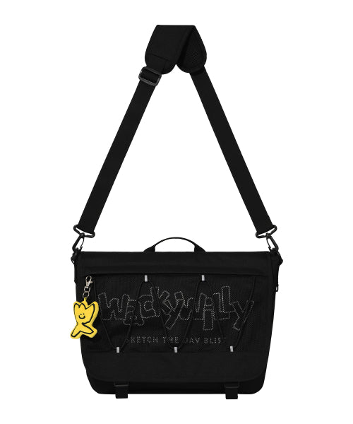 [25SS] Mesh String Messenger Bag Black